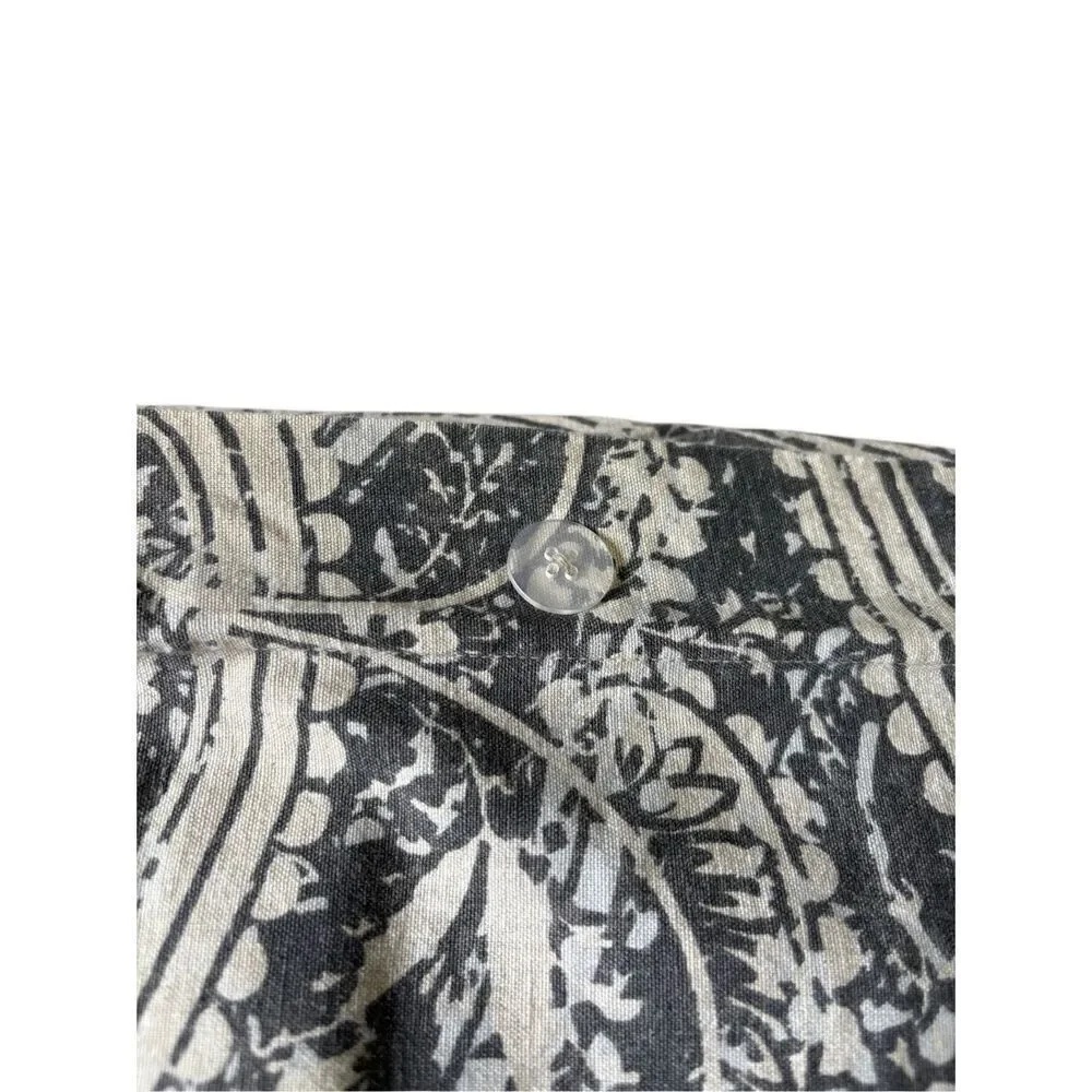 Pottery Barn Finley Paisley Duvet Cover‎ King Cotton Linen Cream Gray